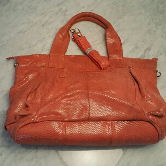 Boutique Handbags - Unique salmon color leather handbag